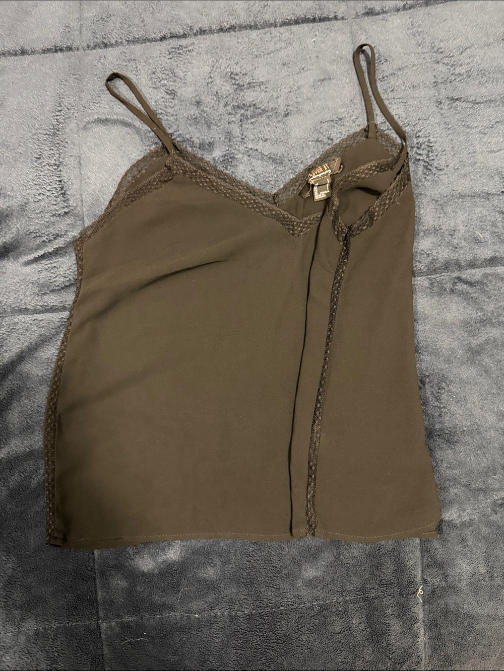 Forever 21 Black Lace-Trim Spaghetti Strap Cami
